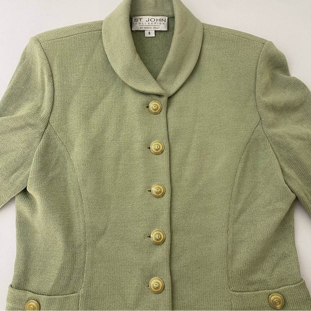 St. John Green Button Down Jacket - image 3